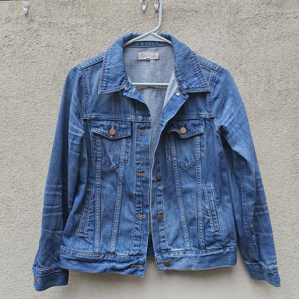 Madewell Blue Denim Jacket Pinterwash Medium LIKE NEW!